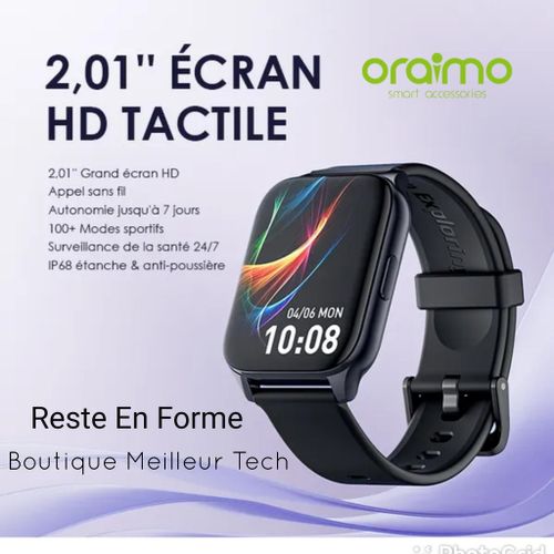 Oraimo OSW-801 montre intelligente avec suivi santé et notifications