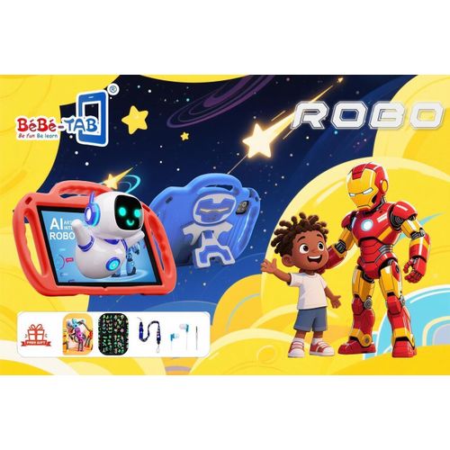 BEBE TAB ROBO 10,1 pouces – 512 Go, 12 Go RAM, Android 16, Idéale pour les Enfants | Contrôles Parentaux & Apprentissage Ludique