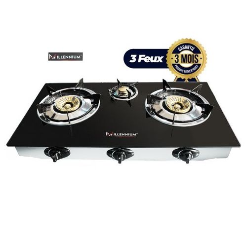 Réchaud 3 feux vitrée Millennium JK-T701SL