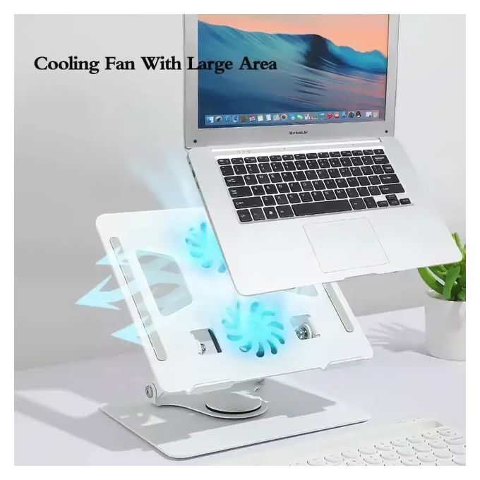 Support Pc Portable Avec Refroidisseur Rotative 360 Degrés 13 à 15 pouces