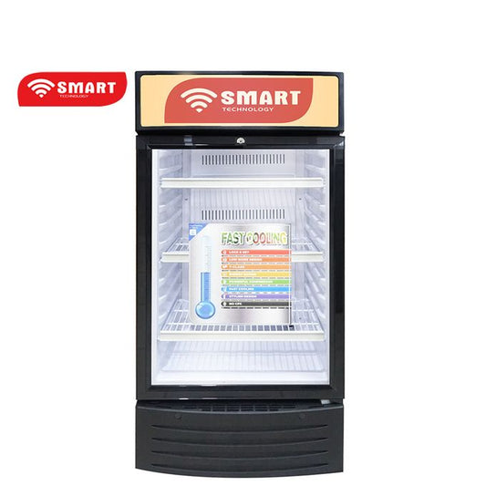 Refroidisseur Vertical Vitré SMART TECHNOLOGY STCDV-483 - Avec Clef - 170L - Noir