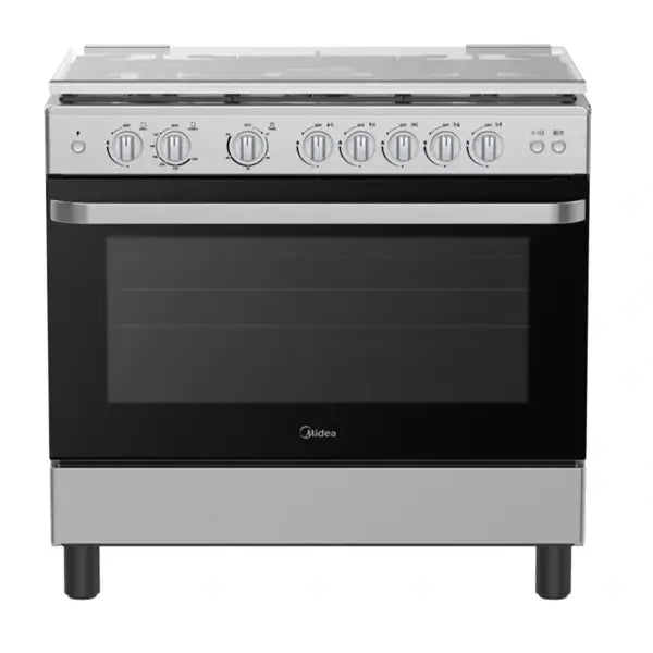 Gazinière 5 feux avec brûleur infrarouge Midea 90X60 Xpress Grill Four à gaz Allumage 36LMG5G080R