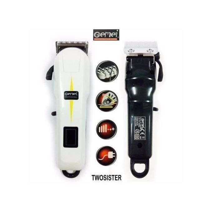 Tondeuse Electrique Rechargeable GM-6018 Longue Durée -Famille - Blanc