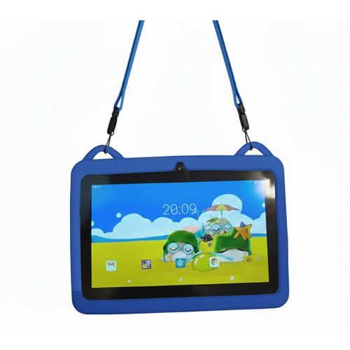 Tablette Éducative Bebe_Tab Candy 7 Pouces - 256 Go ROM, 6 Go RAM, Wi-Fi 5G, Coque de Protection Labyrinthique, Android 10 - Bleu