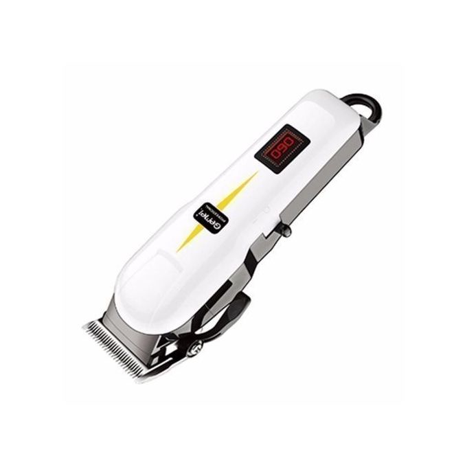 Tondeuse Electrique Rechargeable GM-6018 Longue Durée -Famille - Blanc