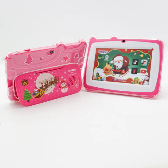 Tablette Éducative Atouch A39 Android pour Enfants – 7" HD, 8Go RAM, 256Go ROM, Jeux Préinstallés, Autonomie 5000mAh, Coque de Protection