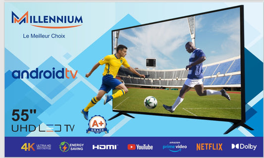 Millennium TV - SMART- HD - MM 55 Pouces - AVEC MIRA CAST -Full HD LED TV-ANDROID