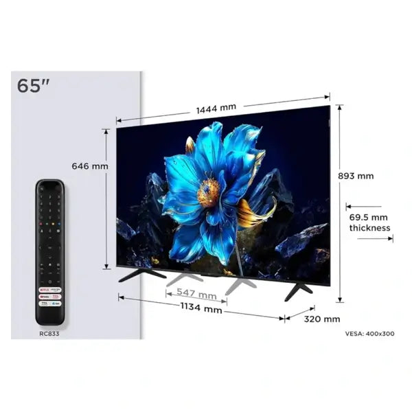 TV TCL 65 pouces 65P7K vue 2