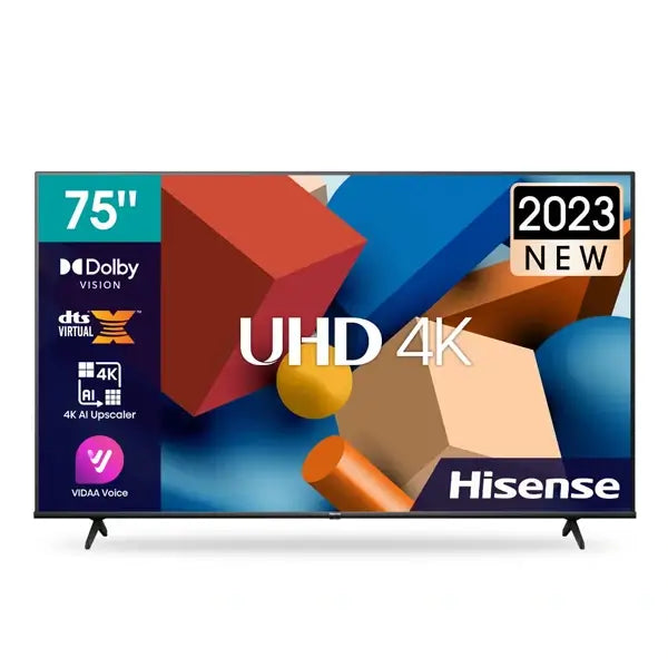 TV Hisense 75″ LED Smart VIDAA D LED 4K UHD USB HDMI Wifi Bluetooth RJ45 Audio bluetooth 75A6K