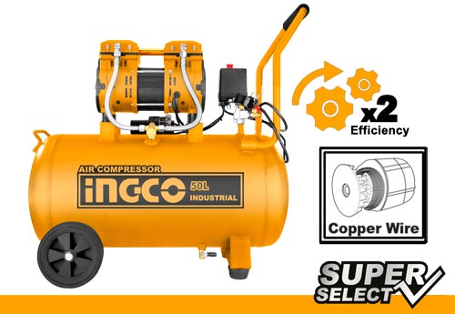 Compresseur à air 50 L / 1,2 kW (1,6 HP) INGCO ACS112501