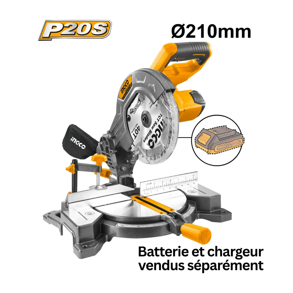 Scie circulaire à onglets à batterie 20 V INGCO CMS2001 — vue 2