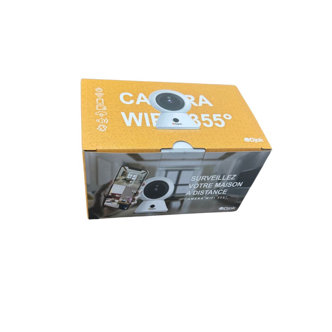camera wifi 355 degrés Djok camera de surveillance connectée bébé maison camera wifi avec audio bidirectionnel Djok