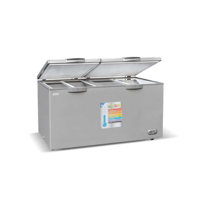 Congélateur Couché SMART TECHNOLOGY Avec Vitre à L'intérieur STCC-640V - 600 L - GRIS - Garantie 12 Mois