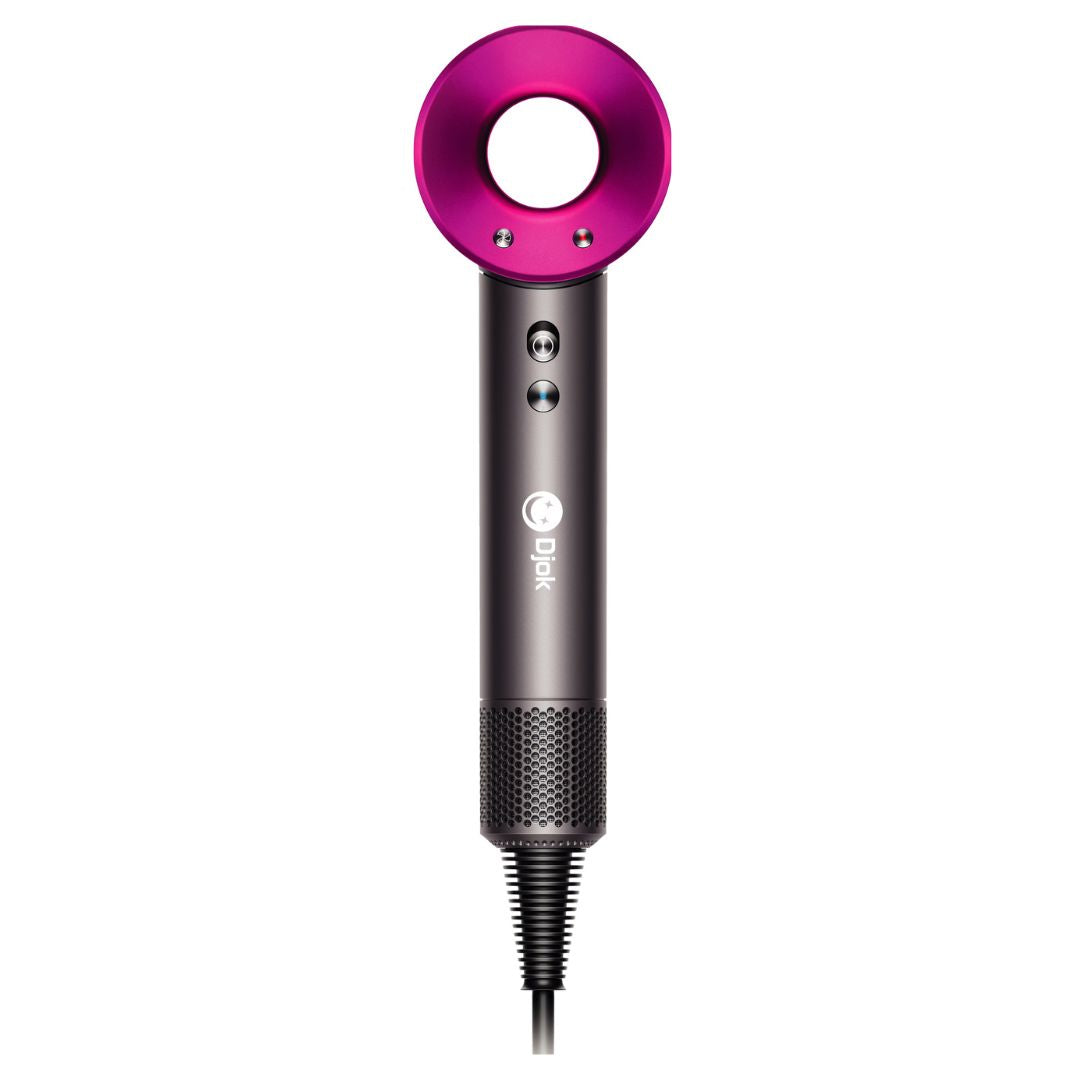 DJOK AirPro S01 – Sèche-Cheveux Ionique Sans Balais 1600W | Moteur 110 000 tr/min | Ultra Léger & Compact | 3 Vitesses – 4 Températures | Rouge Carmin / Violet Intense
