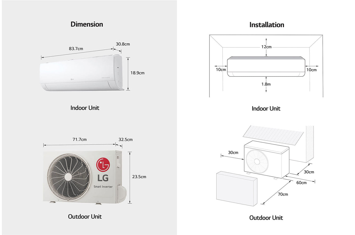 S4-Q09WAQAL 9 000 BTU | LG DUALCOOL™ Inverter AC | Économies d’énergie | Refroidissement plus rapide