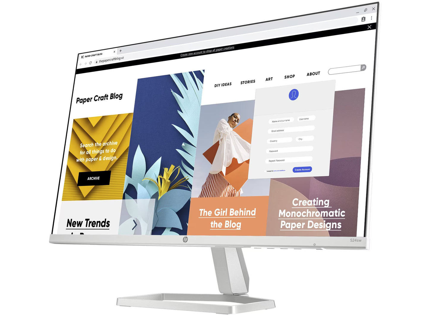 Écran HP Series 5 524sw 23.8 pouces Full HD Blanc