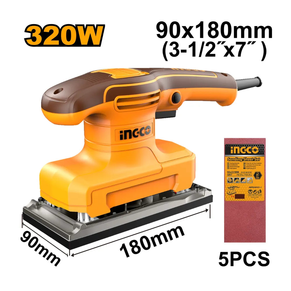 Ponceuse de finition vibrante 320 W INGCO FS3216