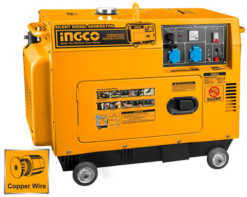Groupe électrogène diesel silencieux 5 kW - 50 Hz INGCO GSE50001