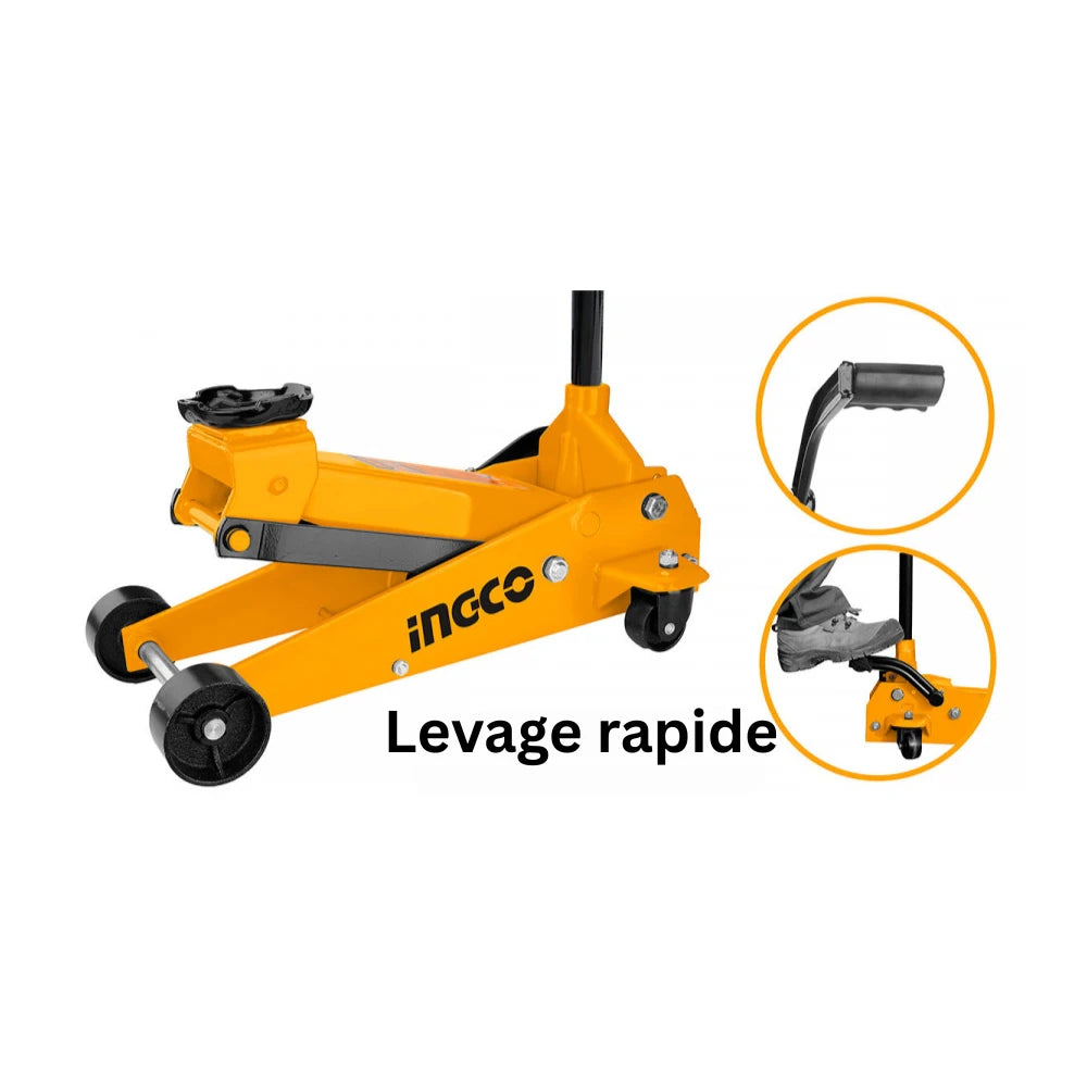 Cric hydraulique rouleur 3 t INGCO HFJ303 — vue 2
