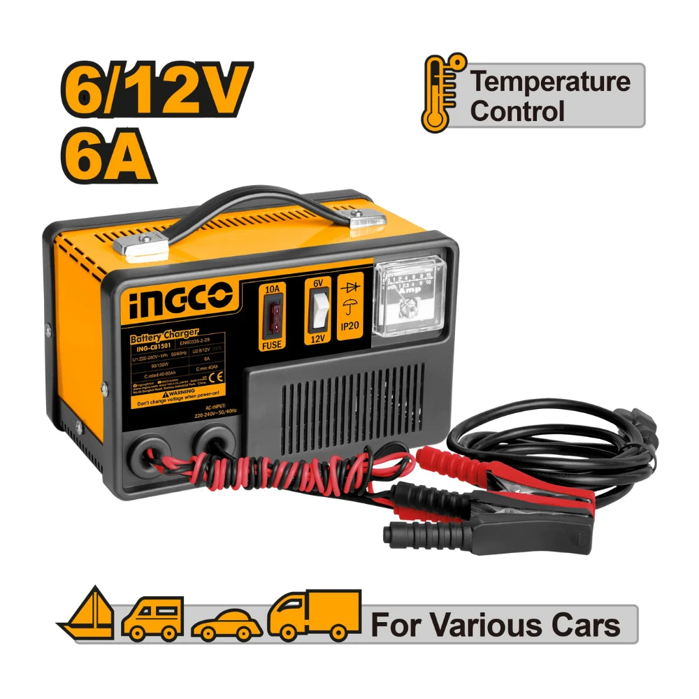 Chargeur de batterie 220 - 240 V INGCO INGCB1501