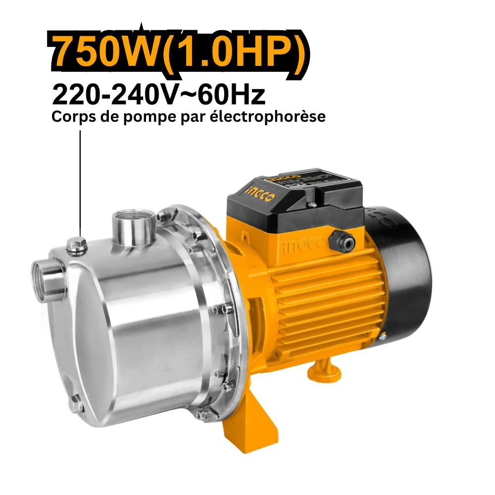 Pompe à eau 750 W (50 Hz)-INOXYDABLE INGCO JPS075082