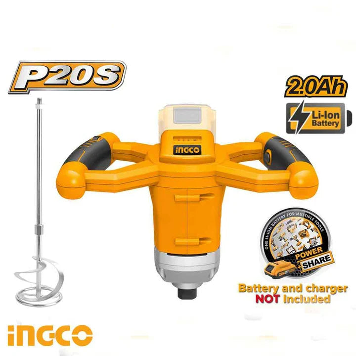 Malaxeur à batterie 20 V M14. INGCO MXLI2001