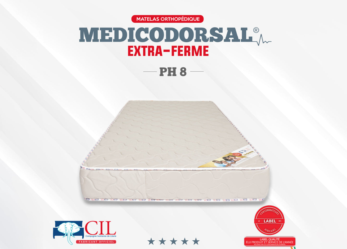 Medicodorsal extra ferme PH8 EP 15 - 1 place - 90x190 cm