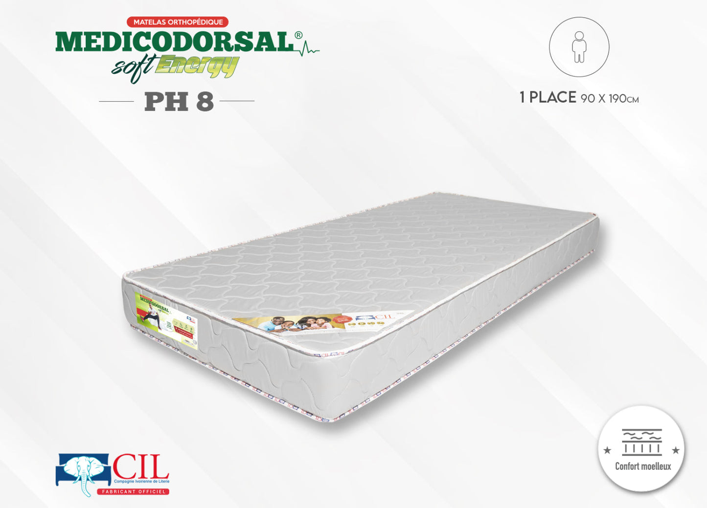 Medicodorsal soft energy PH8 EP 15 - 1 place - 90x190 cm