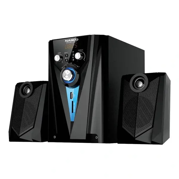 Home cinéma télécommandé Nasco 20 W 2 haut parleurs Câble USB BT FM USB Lecteur carte SD NAS-SS2.1-N2411