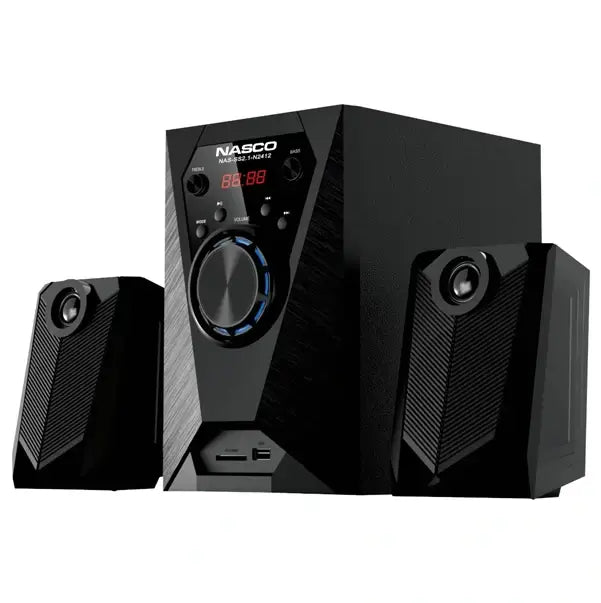 Lecteur Multimédia 2.1CH télécommandé Nasco 20 W Bluetooth USB Radio FM Lecteur SD carte NAS-SS2.1-N2412