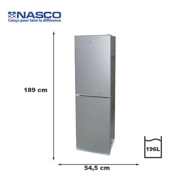 Réfrigérateur combiné double portes Nasco 196 L 3 étagers au réfrigérateur R600A NASD2-293FL — vue 2