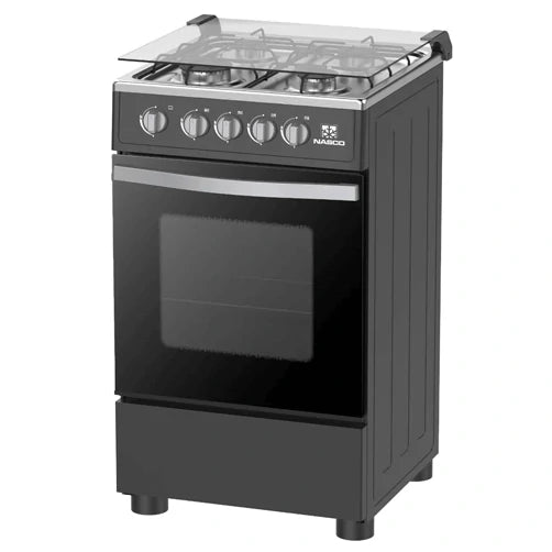Gazinière 4 feux avec couvercle en verre Nasco Allumage manuel Four à gaz Grill Brûleurs NASGC-SNIPER50TB — vue 2