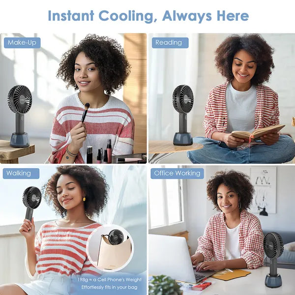 Ventilateur compact rechargeable pour bureau et voyage