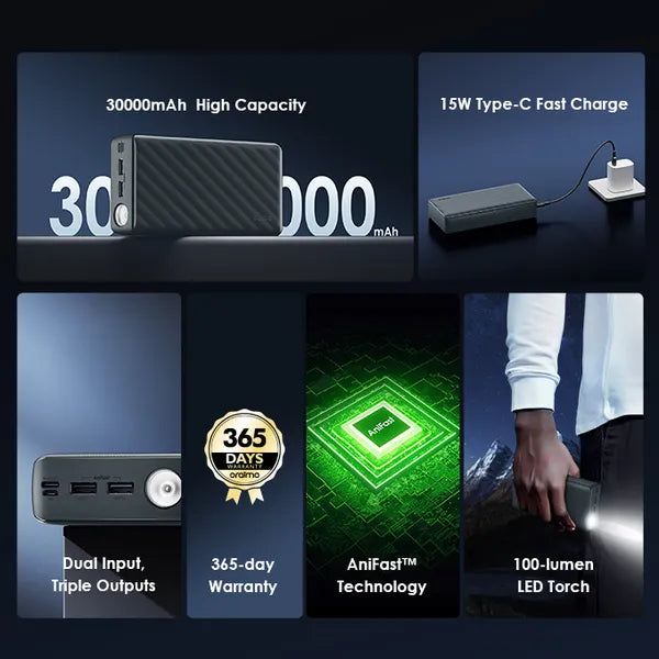 Oraimo OPB-1301 Traveler 4 – Powerbank Ultra-Capacité 30 000 mAh