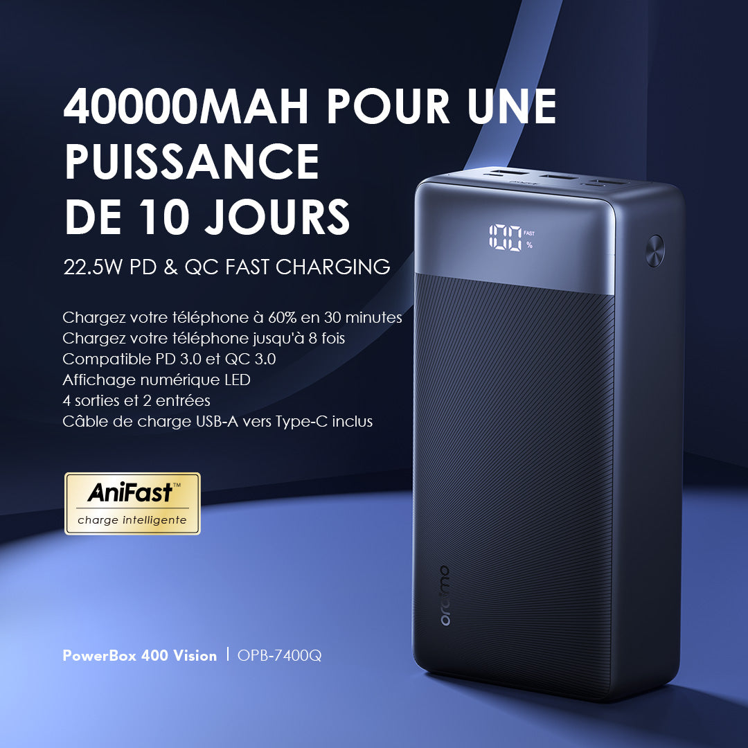 Oraimo PowerBox 400 Vision OPB-7400Q, en situation