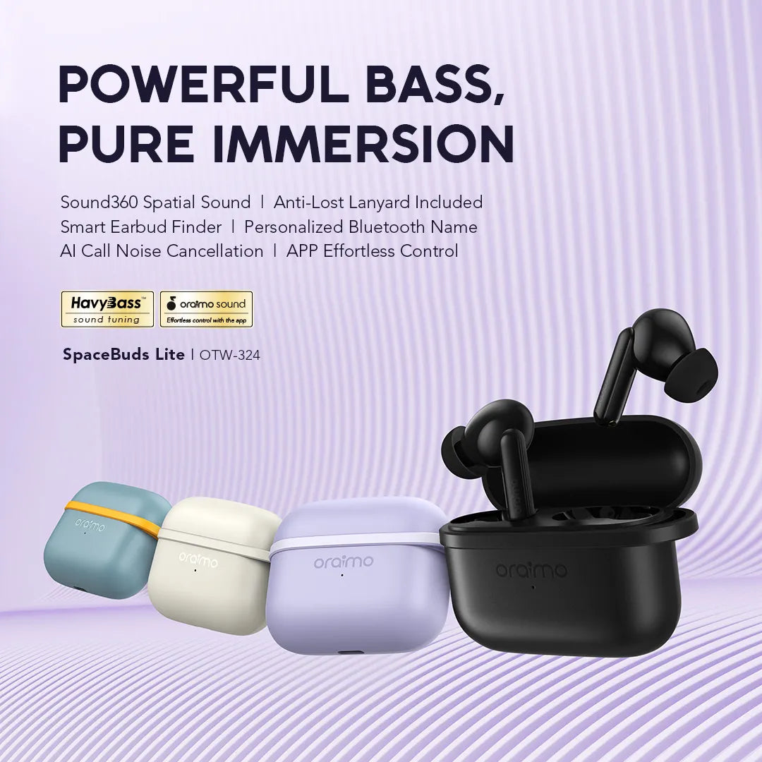 Écouteurs Sans Fil Oraimo OTW-324 Bluetooth – Son Puissant & Autonomie Longue | Livraison Côte d’Ivoire