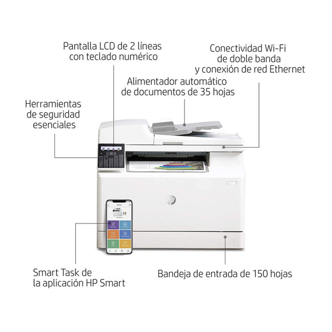 HP Color Laserjet Pro MFP M183fw 16ppm Imprimante Laser (8,5 x 14 Pouces, USB) 1 Blanc