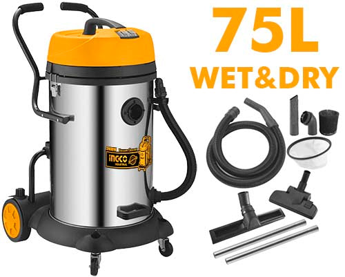 Aspirateur 2400 W 75 litres complet INGCO VC24751