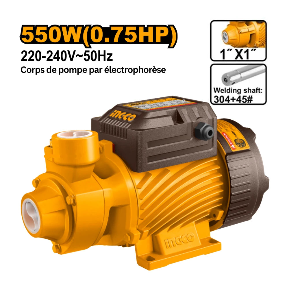 Pompe à eau 550 W 0,75 HP-REMPLACE VPM5508 INGCO VPM55068