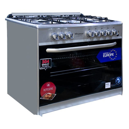 Cuisinière à Gaz - 5 foyers - MILLENNIUM - FS-906-I 60 x 90 cm - INOX