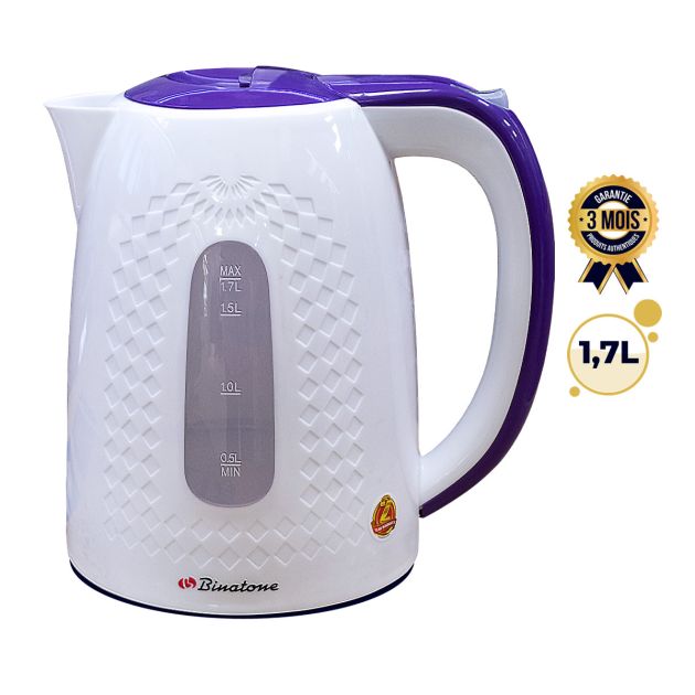 Binatone Bouilloire électrique 1,7 L CEJ-1780 Blanc/Violet - 2200W