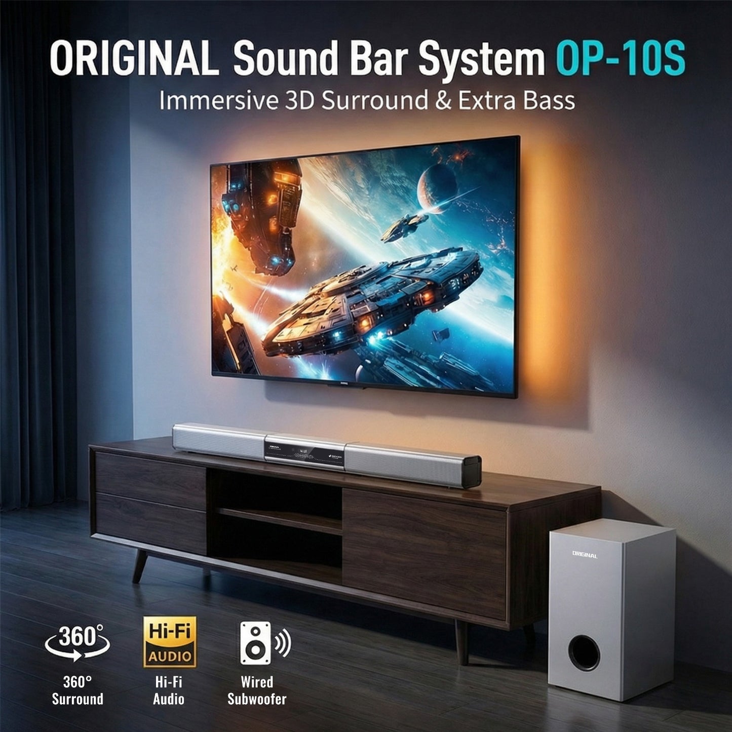 Super Power Haut Parleur Bluetooth Op 10 gris barre de son