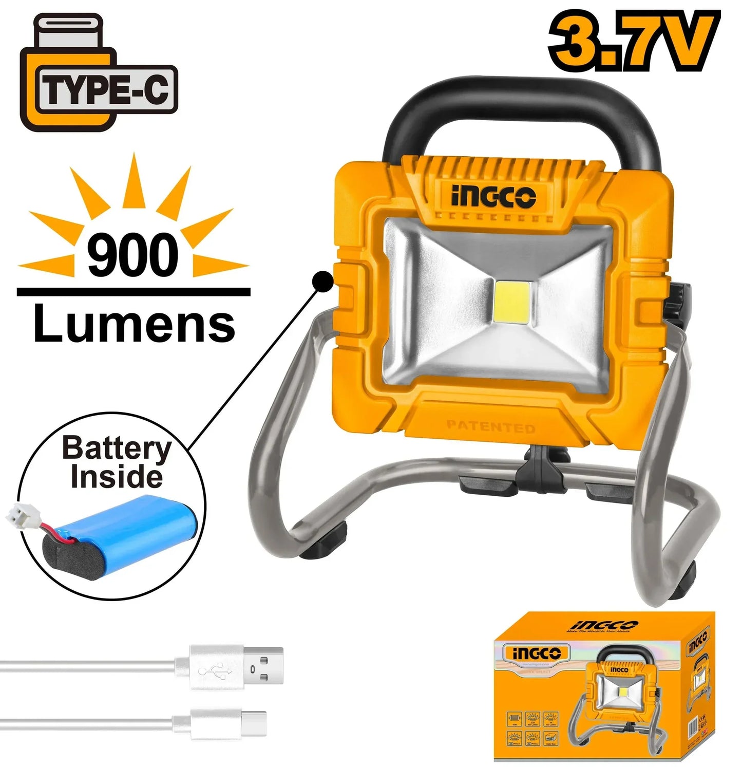 Projecteur LED à batterie 3,6 V INGCO HRLF4415 — vue 2