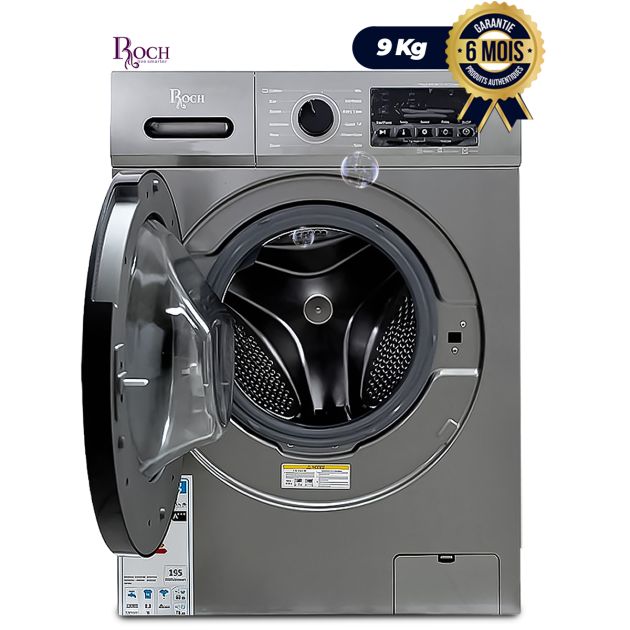 Machine à laver ROCH 9 kg chargement frontal grise