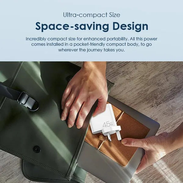 PowerNano Pro OCW-E102D-CC55 – chargeur 45W avec multi-voltage et protections intégrées