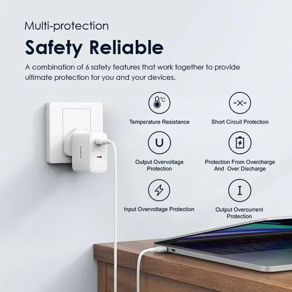 PowerNano Pro OCW-E102D-CC55 – chargeur 45W avec multi-voltage et protections intégrées