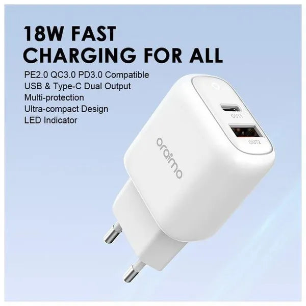 Chargeur mural rapide compatible iPhone et Android