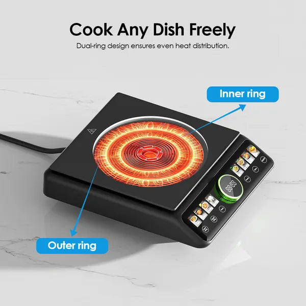 FlexiCooker OCS-201A – Plaque de Cuisson Induction 2200W à Double Anneau