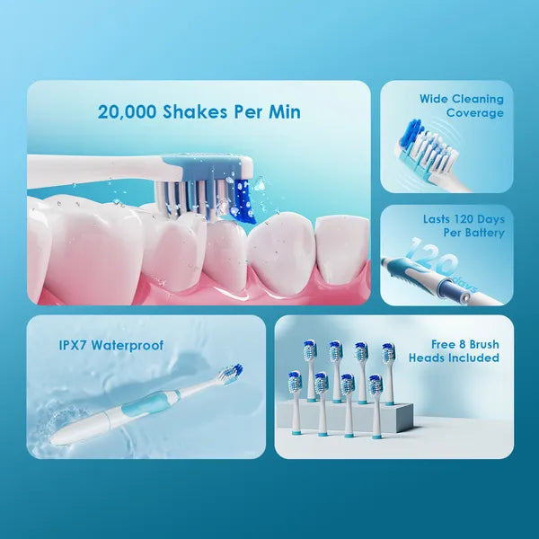 Brosse à dents électrique portable Oraimo avec autonomie de 120 jours