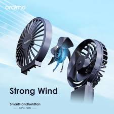 Ventilateur portable intelligent Oraimo OPC-F6TN – Silencieux, rechargeable et pliable | Bleu